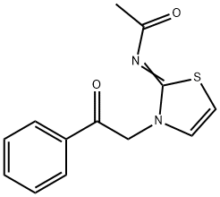 N-[3-(2-OXO-2-PHENYL-ETHYL)-3H-THIAZOL-2-YLIDENE]-ACETAMIDE,10505-64-3,结构式