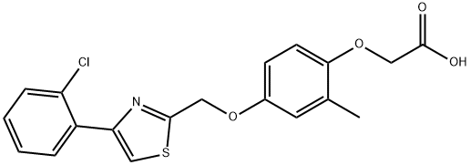 Acetic acid, 2-[4-[[4-(2-chlorophenyl)-2-thiazolyl]methoxy]-2-methylphenoxy]- Structure
