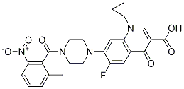 3-Quinolinecarboxylic acid, 1-cyclopropyl-6-fluoro-1,4-dihydro-7-[4-(2-Methyl-6-nitrobenzoyl)-1-piperazinyl]-4-oxo-|