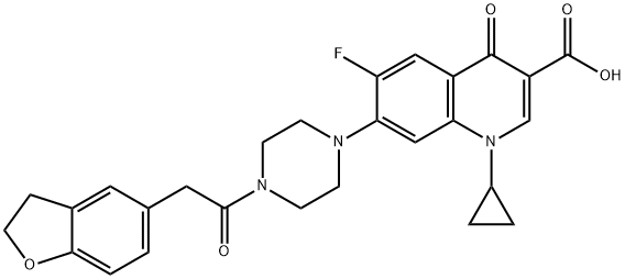 3-Quinolinecarboxylic acid, 1-cyclopropyl-7-[4-[2-(2,3-dihydro-5-benzofuranyl)acetyl]-1-piperazinyl]-6-fluoro-1,4-dihydro-4-oxo-|