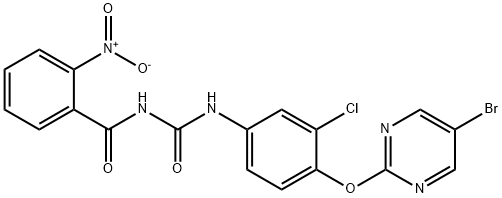 N-(4-(5-bromo-2-pyrimidinyloxy)-3-chlorophenyl)-N'-(2-nitrobenzoyl)urea,105128-93-6,结构式