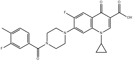 3-Quinolinecarboxylic acid, 1-cyclopropyl-6-fluoro-7-[4-(3-fluoro-4-Methylbenzoyl)-1-piperazinyl]-1,4-dihydro-4-oxo- 结构式