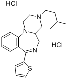 Pyrazino(1,2-a)(1,4)benzodiazepine, 1,2,3,4,4a,5-hexahydro-3-(3-methyl butyl)-7-(2-thienyl)-, dihydrochloride Struktur