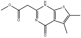 2-{5,6-二甲基-4-氧代-3H,4H-噻吩并[2,3-D]嘧啶-2-基}乙酸甲酯, 105219-75-8, 结构式