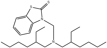 3-[(bis(2-ethylhexyl)amino)methyl]benzothiazole-2-thione 结构式
