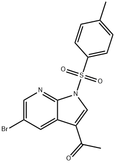 Ethanone, 1-[5-broMo-1-[(4-Methylphenyl)sulfonyl]-1H-pyrrolo[2,3-b]pyridin-3-yl]- Structure