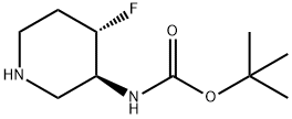 tert-butyl N-[(3S,4S)-4-fluoropiperidin-3-yl]carbamate Struktur