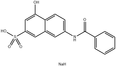 7-苯甲酰胺基-4-羟基萘-2-磺酸钠 结构式