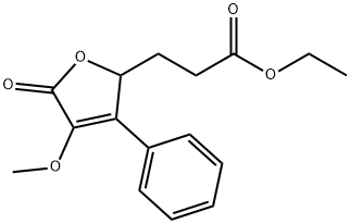 2,5-ジヒドロ-4-メトキシ-5-オキソ-3-フェニルフラン-2-プロパン酸エチル 化学構造式