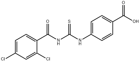 4-[[[(2,4-DICHLOROBENZOYL)AMINO]THIOXOMETHYL]AMINO]-BENZOIC ACID 化学構造式