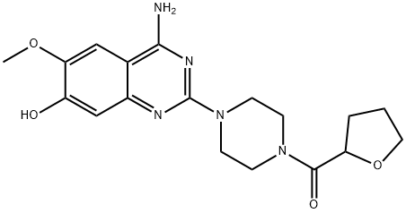 [4-(4-氨基-7-羟基-6-甲氧基-2-喹唑啉基)-1-哌嗪基](四氢-2-呋喃基)甲酮, 105356-90-9, 结构式