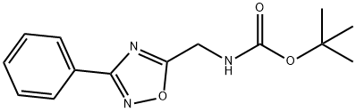 5-(tert-Butyloxycarbonyamino)methyl-3-phenyl-[1,2,4]oxadiazole Struktur