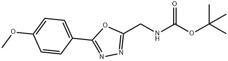 2-tert-Butyloxycarbonylaminomethyl-[5-(4-methoxyphenyl)-[1,3,4]oxadiazole Structure