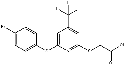 [6-(4'-Bromophenylsulfanyl)-4-(trifluoromethyl)-pyridin-2-ylsulfanyl]acetic acid Struktur