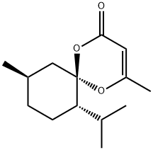 (6R)-(-)-4,10-DIMETHYL-7-ISOPROPYL-1,5-DIOXASPIRO[5.5]UNDEC-3-EN-2-ON 结构式