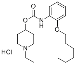 o-(Hexyloxy)carbanilic acid 1-ethyl-4-piperidyl ester hydrochloride,105383-98-0,结构式