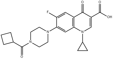 3-Quinolinecarboxylic acid, 7-[4-(cyclobutylcarbonyl)-1-piperazinyl]-1-cyclopropyl-6-fluoro-1,4-dihydro-4-oxo-,1053950-58-5,结构式