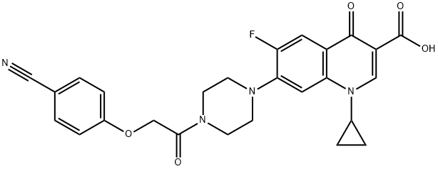 3-Quinolinecarboxylic acid, 7-[4-[2-(4-cyanophenoxy)acetyl]-1-piperazinyl]-1-cyclopropyl-6-fluoro-1,4-dihydro-4-oxo-|