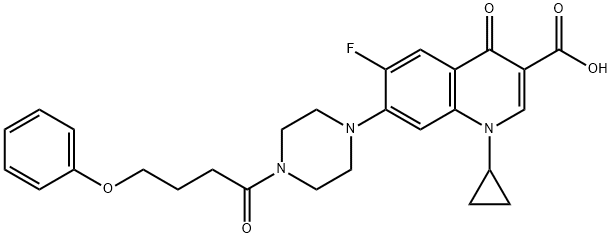3-Quinolinecarboxylic acid, 1-cyclopropyl-6-fluoro-1,4-dihydro-4-oxo-7-[4-(1-oxo-4-phenoxybutyl)-1-piperazinyl]- 结构式
