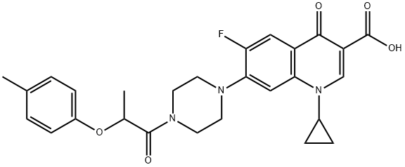 3-Quinolinecarboxylic acid, 1-cyclopropyl-6-fluoro-1,4-dihydro-7-[4-[2-(4-Methylphenoxy)-1-oxopropyl]-1-piperazinyl]-4-oxo- 结构式