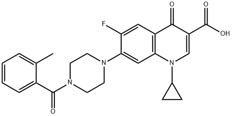 3-Quinolinecarboxylic acid, 1-cyclopropyl-6-fluoro-1,4-dihydro-7-[4-(2-Methylbenzoyl)-1-piperazinyl]-4-oxo- 化学構造式