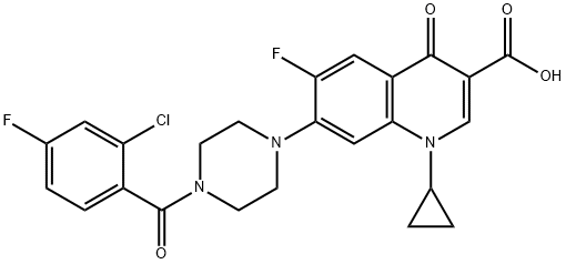 3-Quinolinecarboxylic acid, 7-[4-(2-chloro-4-fluorobenzoyl)-1-piperazinyl]-1-cyclopropyl-6-fluoro-1,4-dihydro-4-oxo- Structure