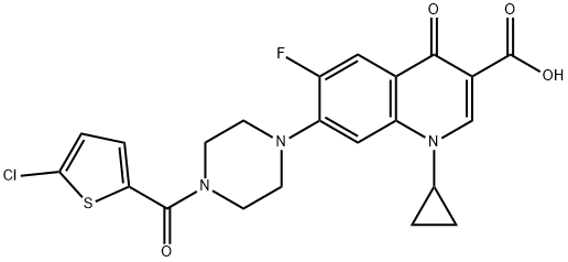 3-Quinolinecarboxylic acid, 7-[4-[(5-chloro-2-thienyl)carbonyl]-1-piperazinyl]-1-cyclopropyl-6-fluoro-1,4-dihydro-4-oxo-|