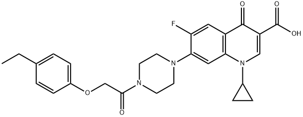 3-Quinolinecarboxylic acid, 1-cyclopropyl-7-[4-[2-(4-ethylphenoxy)acetyl]-1-piperazinyl]-6-fluoro-1,4-dihydro-4-oxo- Structure