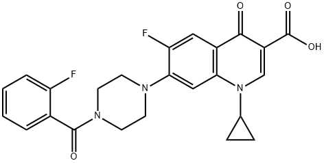 3-Quinolinecarboxylic acid, 1-cyclopropyl-6-fluoro-7-[4-(2-fluorobenzoyl)-1-piperazinyl]-1,4-dihydro-4-oxo- Structure