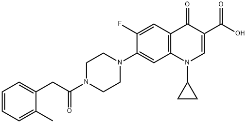 3-Quinolinecarboxylic acid, 1-cyclopropyl-6-fluoro-1,4-dihydro-7-[4-[2-(2-Methylphenyl)acetyl]-1-piperazinyl]-4-oxo- Structure