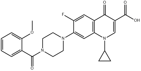 3-Quinolinecarboxylic acid, 1-cyclopropyl-6-fluoro-1,4-dihydro-7-[4-(2-Methoxybenzoyl)-1-piperazinyl]-4-oxo-,1054128-63-0,结构式