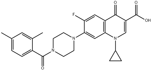 3-Quinolinecarboxylic acid, 1-cyclopropyl-7-[4-(2,4-diMethylbenzoyl)-1-piperazinyl]-6-fluoro-1,4-dihydro-4-oxo- Structure