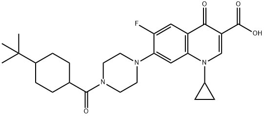 3-Quinolinecarboxylic acid, 1-cyclopropyl-7-[4-[[4-(1,1-diMethylethyl)cyclohexyl]carbonyl]-1-piperazinyl]-6-fluoro-1,4-dihydro-4-oxo-|1-环丙基-7-[4-[[4-(1,1-二甲基乙基)环己基]羰基]-1-哌嗪基]-6-氟-1,4-二氢-4-氧代-3-喹啉甲酸