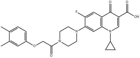 3-Quinolinecarboxylic acid, 1-cyclopropyl-7-[4-[2-(3,4-diMethylphenoxy)acetyl]-1-piperazinyl]-6-fluoro-1,4-dihydro-4-oxo-|1-环丙基-7-[4-[2-(3,4-二甲基苯氧基)乙酰基]-1-哌嗪基]-6-氟-1,4-二氢-4-氧代-3-喹啉甲酸