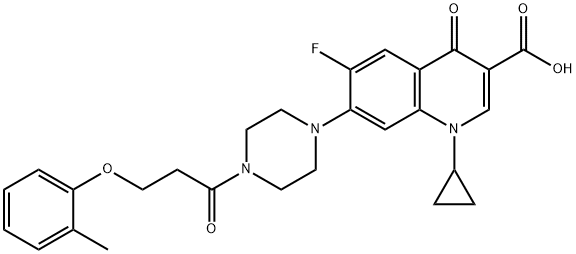 3-Quinolinecarboxylic acid, 1-cyclopropyl-6-fluoro-1,4-dihydro-7-[4-[3-(2-Methylphenoxy)-1-oxopropyl]-1-piperazinyl]-4-oxo- Structure