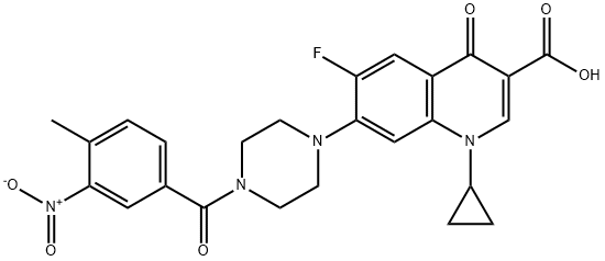 3-Quinolinecarboxylic acid, 1-cyclopropyl-6-fluoro-1,4-dihydro-7-[4-(4-Methyl-3-nitrobenzoyl)-1-piperazinyl]-4-oxo- Structure