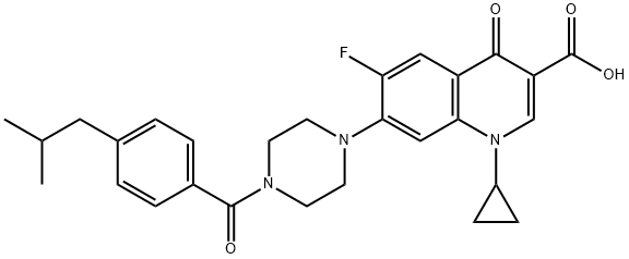 3-Quinolinecarboxylic acid, 1-cyclopropyl-6-fluoro-1,4-dihydro-7-[4-[4-(2-Methylpropyl)benzoyl]-1-piperazinyl]-4-oxo-|