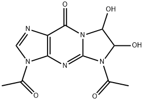9H-Imidazo[1,2-a]purin-9-one,  3,5-diacetyl-3,5,6,7-tetrahydro-6,7-dihydroxy- Structure