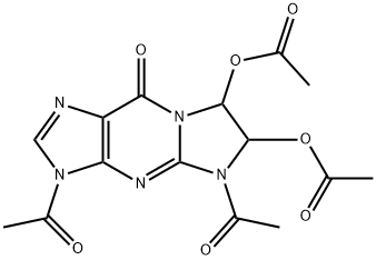 9H-Imidazo[1,2-a]purin-9-one,  3,5-diacetyl-6,7-bis(acetyloxy)-3,5,6,7-tetrahydro- Structure