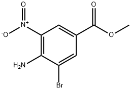 4-氨基-3-溴-5-硝基苯甲酸甲酯, 105655-17-2, 结构式