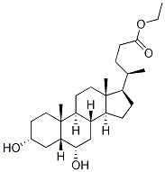 Cholan-24-oic acid, 3,6-dihydroxy-, ethyl ester, (3a,5b,6a)- 结构式