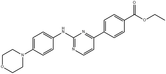 4-(2 - ((4-吗啉代苯基)氨基)嘧啶-4-基)苯甲酸乙酯, 1056634-62-8, 结构式