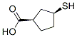 Cyclopentanecarboxylic acid, 3-mercapto-, cis- (9CI) Structure