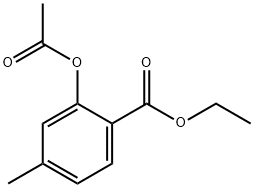 Benzoic acid, 2-(acetyloxy)-4-Methyl-, ethyl ester 化学構造式