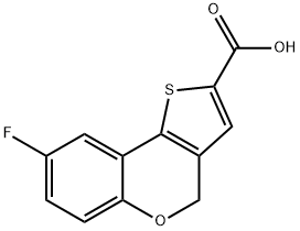 8-FLUORO-4H-THIENO[3,2-C]CHROMENE-2-CARBOXYLIC ACID Structure