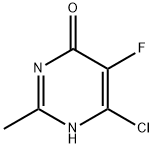 6-クロロ-5-フルオロ-2-メチルピリミジン-4-オール 化学構造式