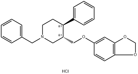 trans-(-)-3-[(1,3-Benzodioxol-5-yloxy)Methyl]-4-phenyl-1-(phenylMethyl)piperidine Hydrochloride 化学構造式