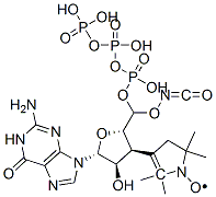3'-(2,2,5,5-tetramethylpyrroline-1-oxyl-3-carbonyl)amino-3'-deoxyguanosine 5'-triphosphate 结构式