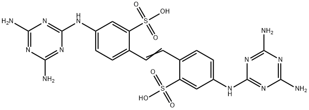 4,4'-二[(4,6-二氨基-1,3,5-三嗪-2-基)氨基]二苯乙烯-2,2'-二磺酸 结构式