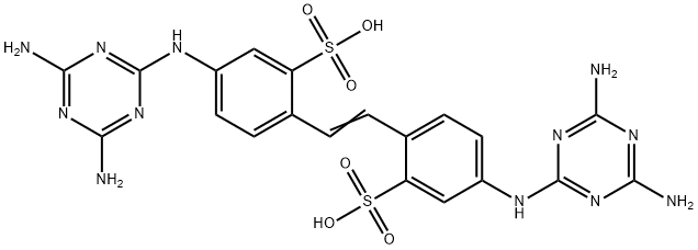 4,4'-bis[(4,6-diamino-1,3,5-triazin-2-yl)amino]stilbene-2,2'-disulphonic acid Struktur